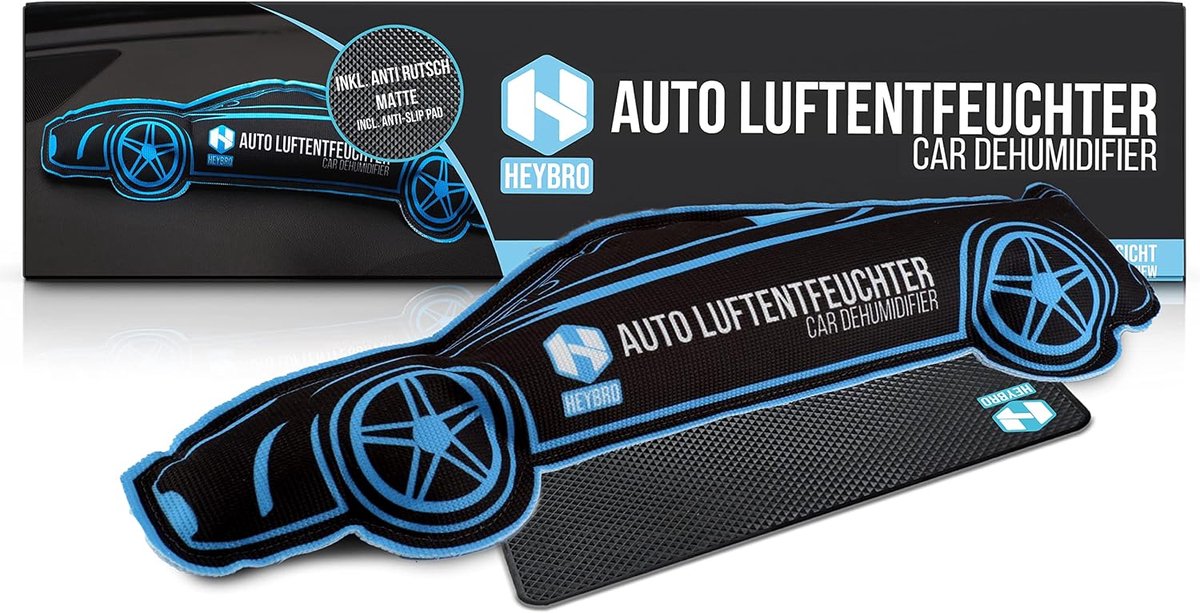 SnelShoppen - Auto Luchtontvochtiger - Herbruikbare Vochtverwijderaar in Cool Design - Inclusief Anti-Slip Mat - Voorkomt Beslagen Ruiten en Vocht in