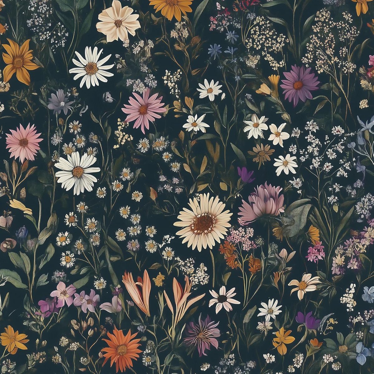 SnelShoppen - Zelfklevend Behang Marineblauw met Bloemenpatroon, 44 x 300 cm, Waterdicht Vinyl Plakfolie voor Muur, Kasten en Meubels