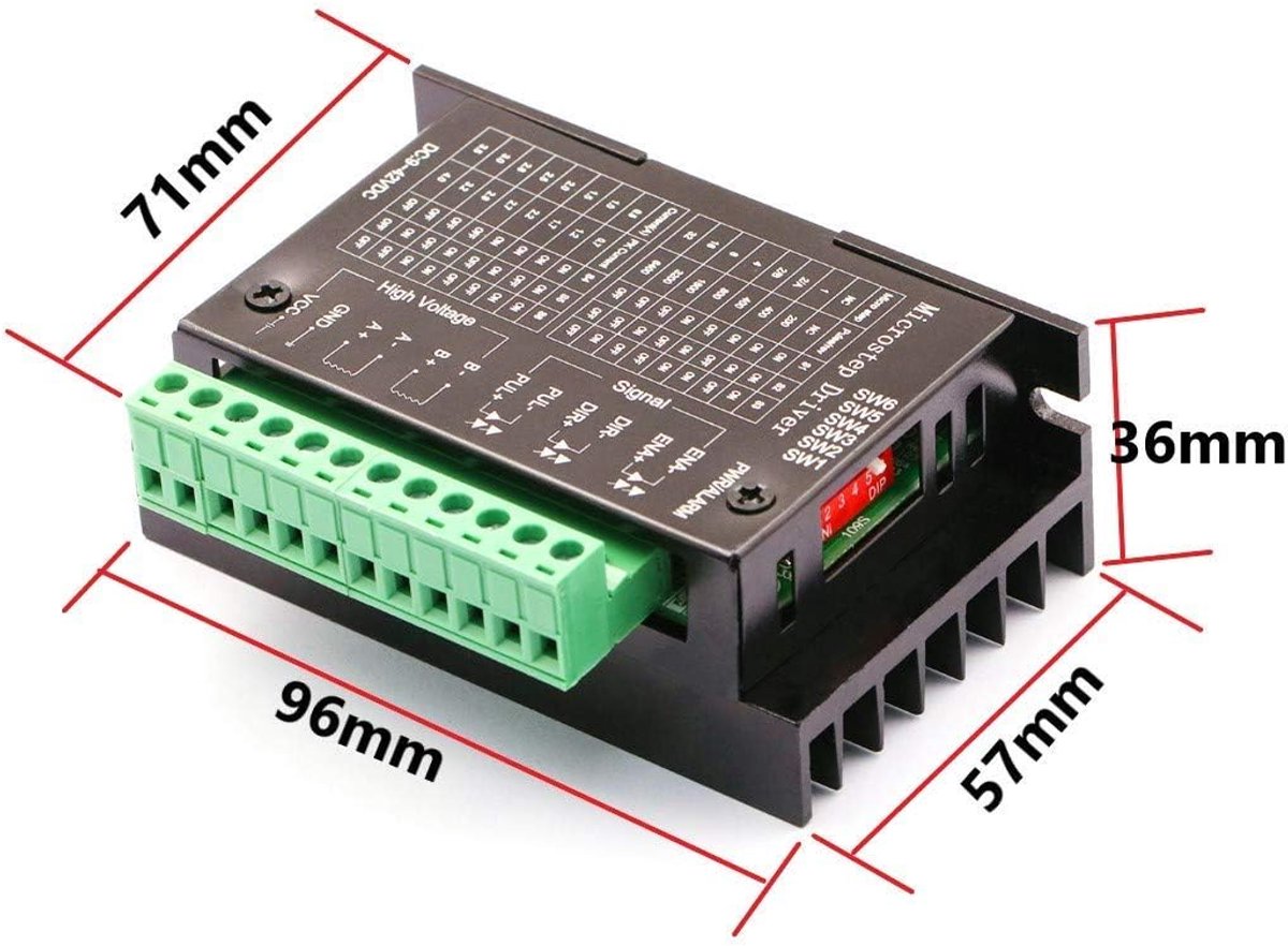 SnelShoppen - Stepper Motor Driver TB6600 4A 9-42V Nema 17/23 CNC Controller voor 2/4 Fase Hybrid Motoren met Temperatuur- en Overcurrentbescherming
