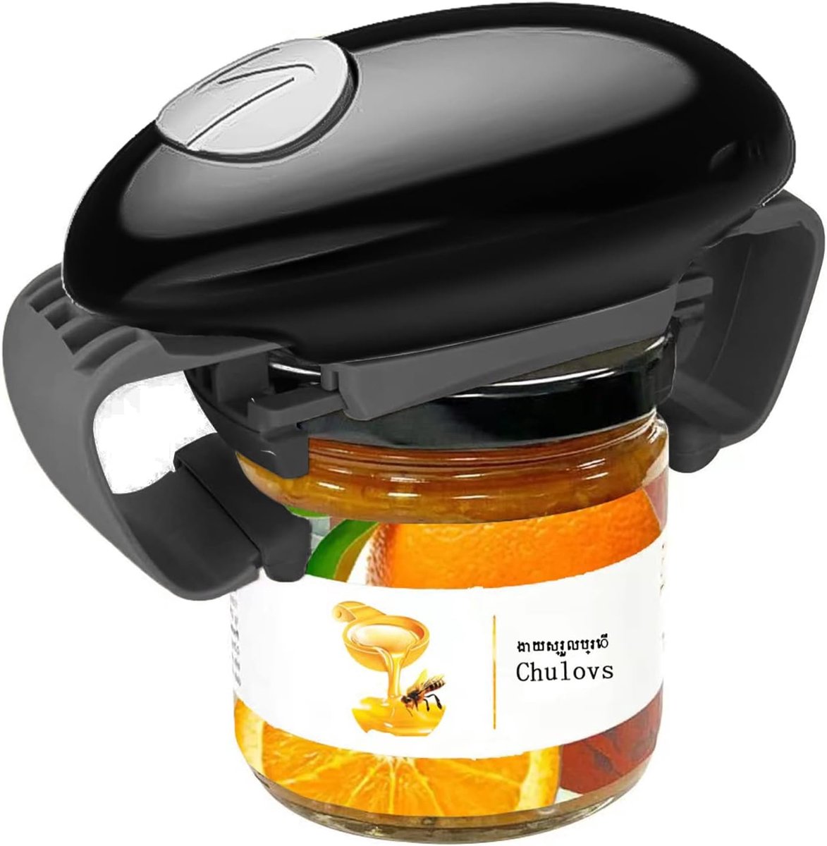 SnelShoppen - Elektrische Automatische Potdekselopener - Handenvrij Keuken Gadget voor Nieuwe Gesealde Potten - Zwart - Voor Potten van 1,5" tot 4" -