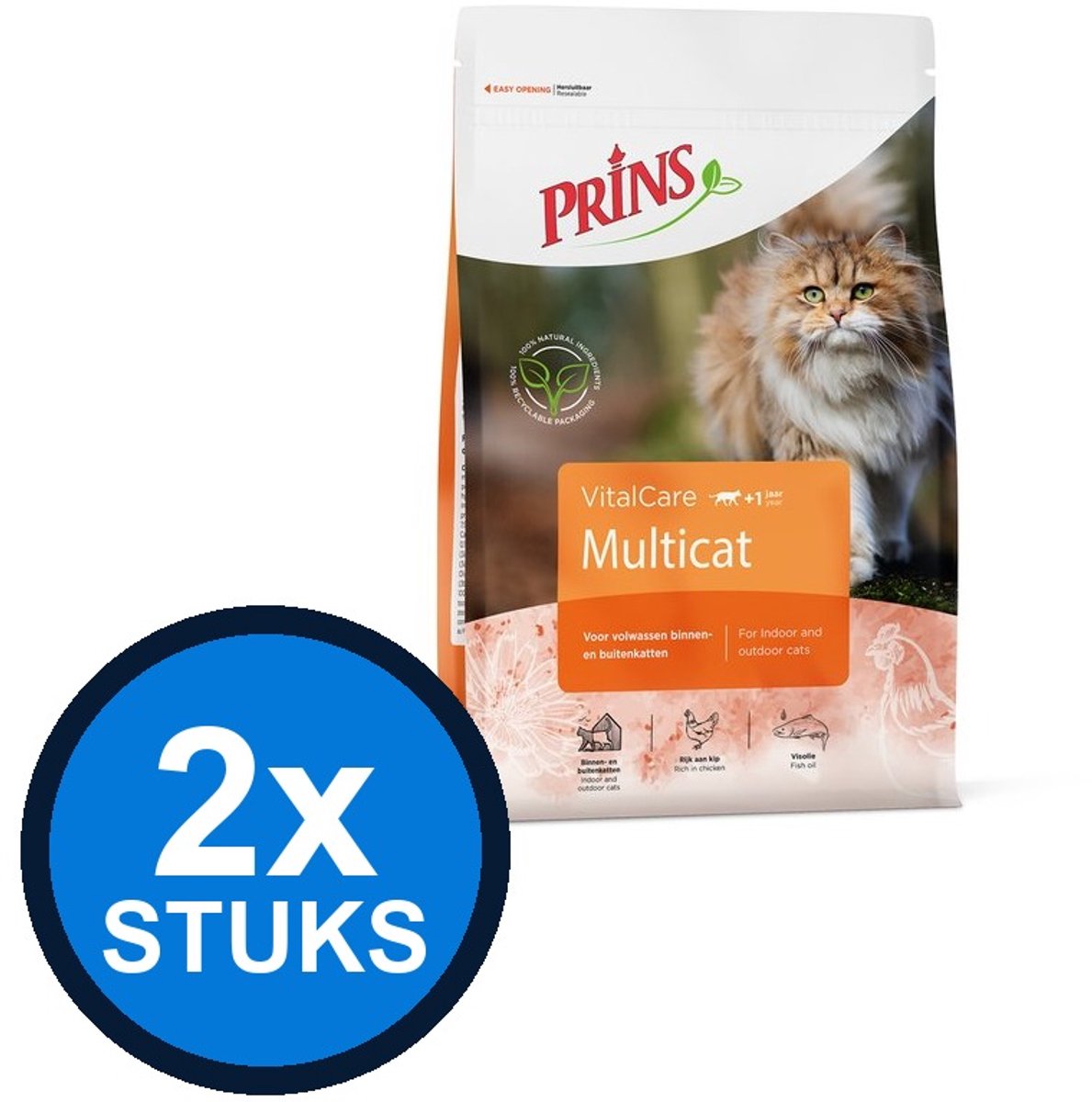 2x Prins - VitalCare multicat 4kg - Kattenvoer - 4 kg