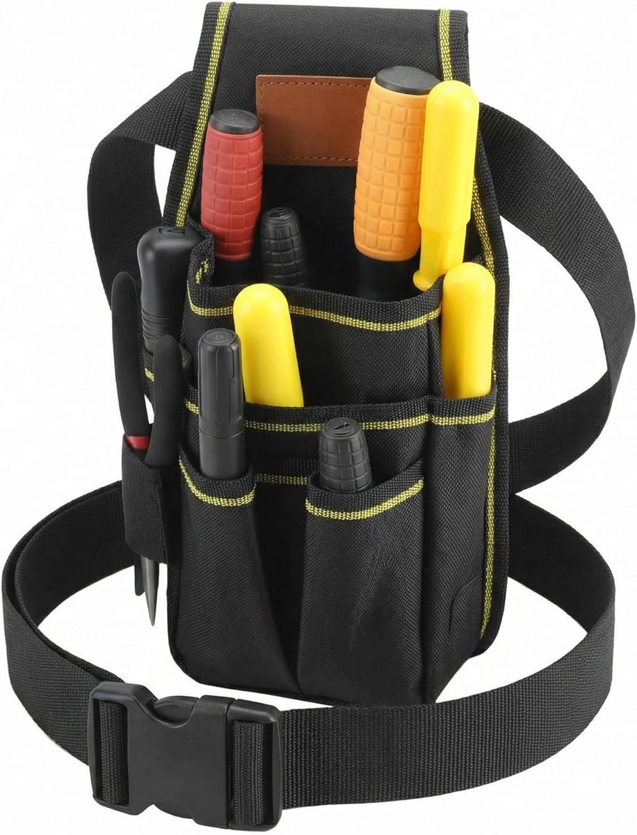 SnelShoppen - Tool Bag 600D Oxford Stof, Waterdichte Gereedschaps Organizer met 15 Vakken en Verstelbare Nylon Schouderband, Voor Elektriciens, Compac