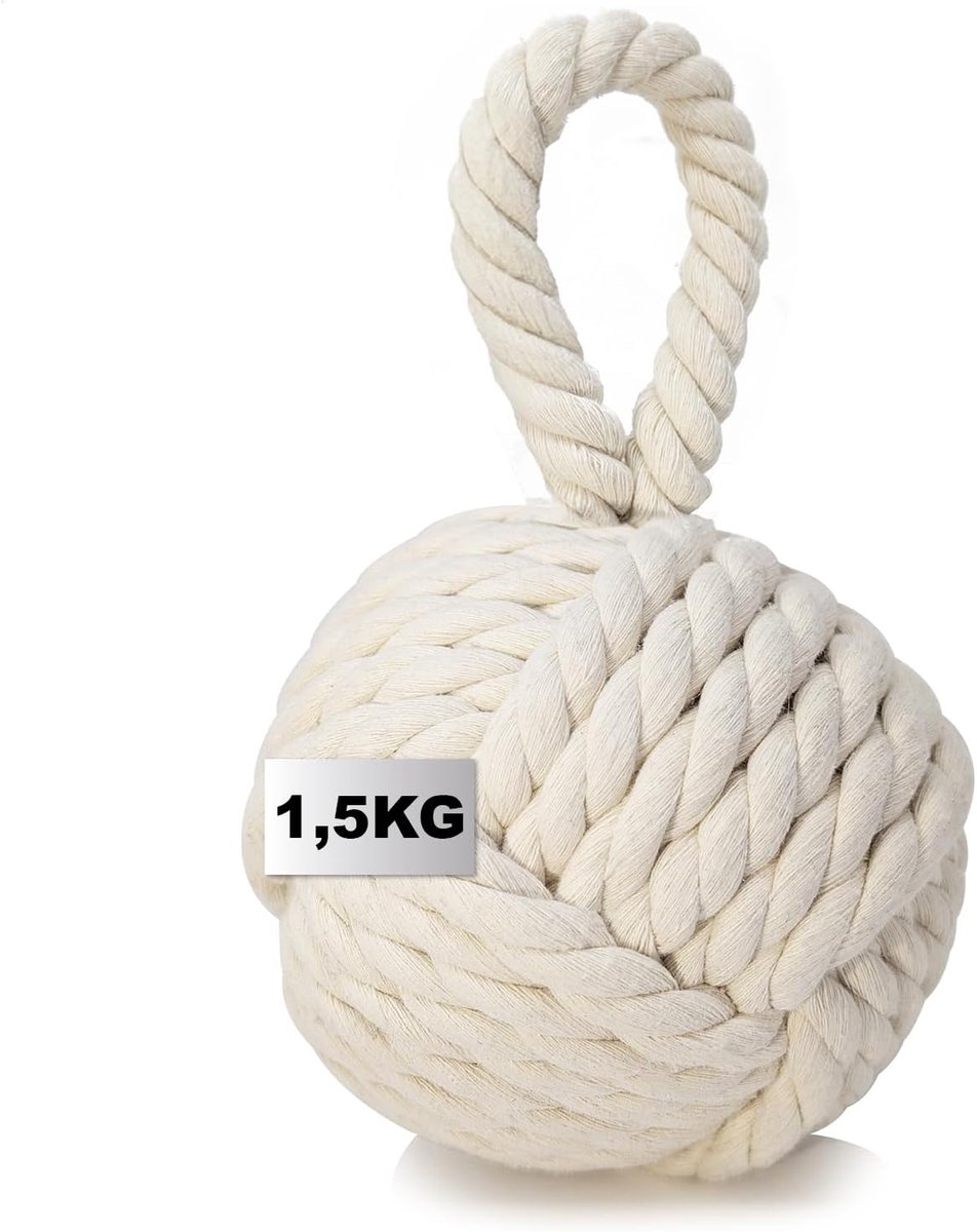 SnelShoppen - COM-FOUR Deurstop - 1.5 kg Zware Deurhouder in Turkse Hoed Design - Functionele Huishoudaccessoire - Monkey Fist Raamstopper - Remkussen