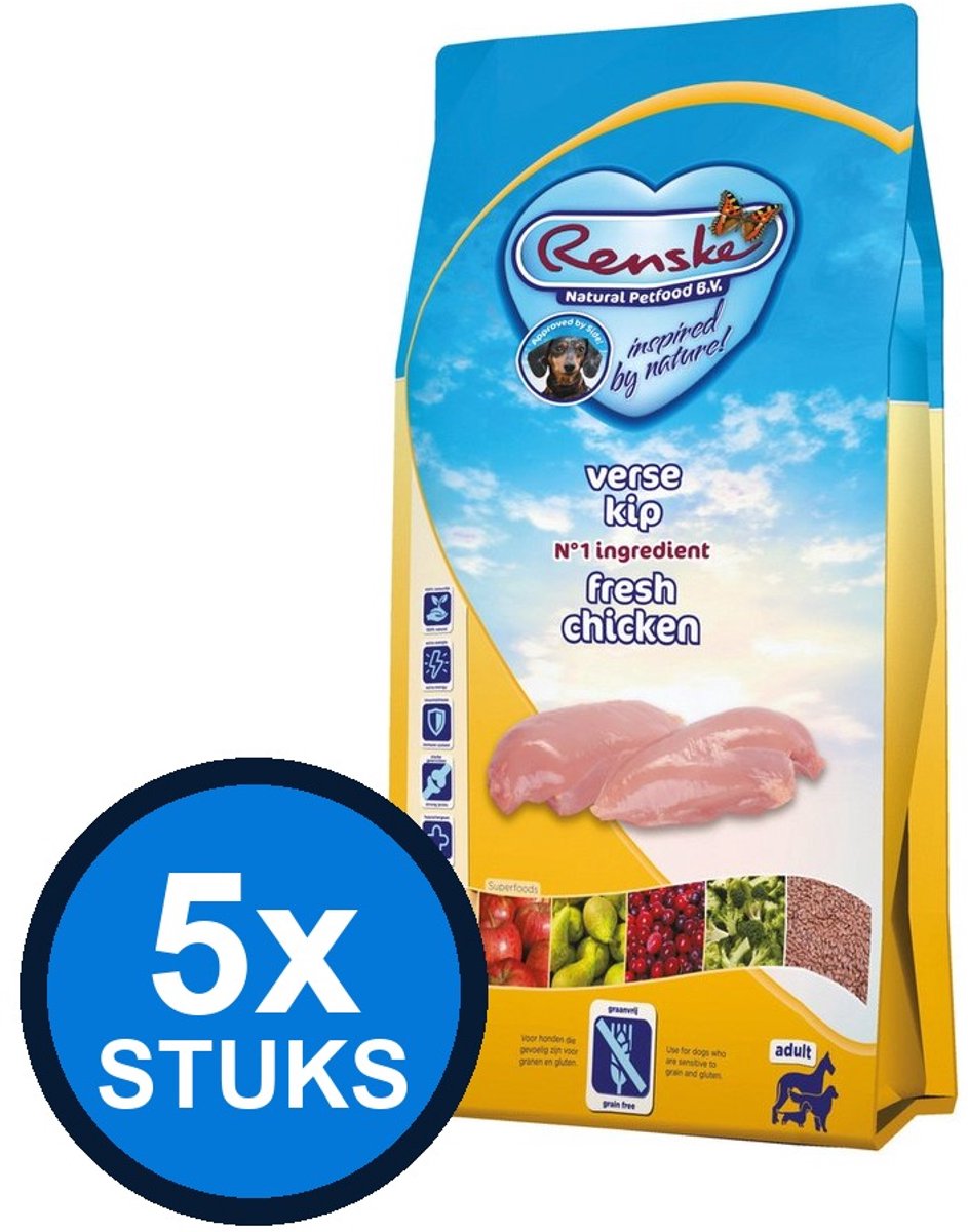 Renske Renske - Super Premium droog hond adult kip graanvrij 2kg - Hondenvoer - 2 kg