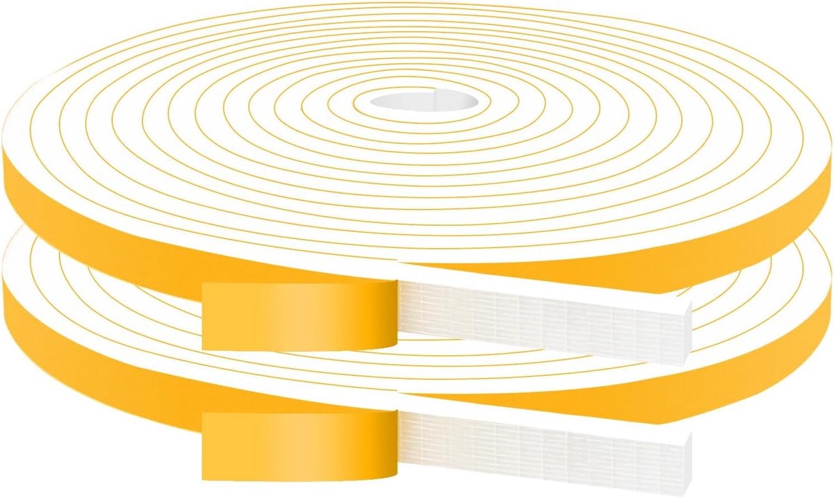 SnelShoppen - High Density Foam Tape 10mm x 6mm, Zelfklevende Weerstrip, Isolatie voor Ramen en Deuren, Geluidsdicht en Schokabsorberend, Gap Sealing