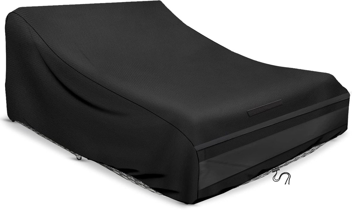 SnelShoppen - Zonnezeil Bescherming voor 2 Personen 200 x 140 x 90 cm - 420D Waterdichte Cover Dubbele Lounger Tuin - Winddicht UV Bestendig - Perfect