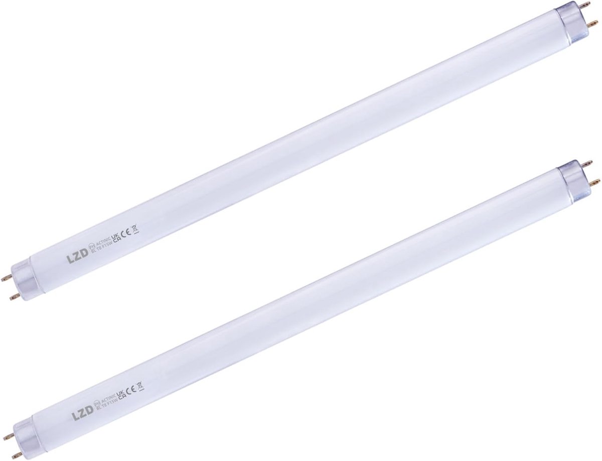 SnelShoppen - 2x T8 F15W G13 UV Lichtbuizen voor Vliegengif Lamp - 45 cm - Geschikt voor 30W Muggenbestrijding - Effectieve Insectenverdelger