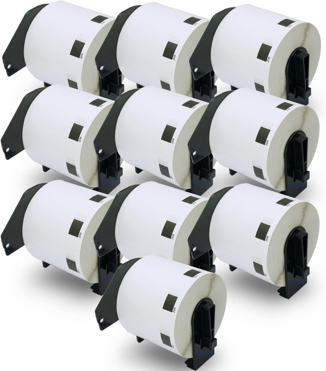 SnelShoppen - 10 Rollen DK-11209 Labels - 62mm x 29mm - 8000 Adres/Barcode Labels voor QL-Label Printers - Thermisch Papier - Ideaal voor Verzending e