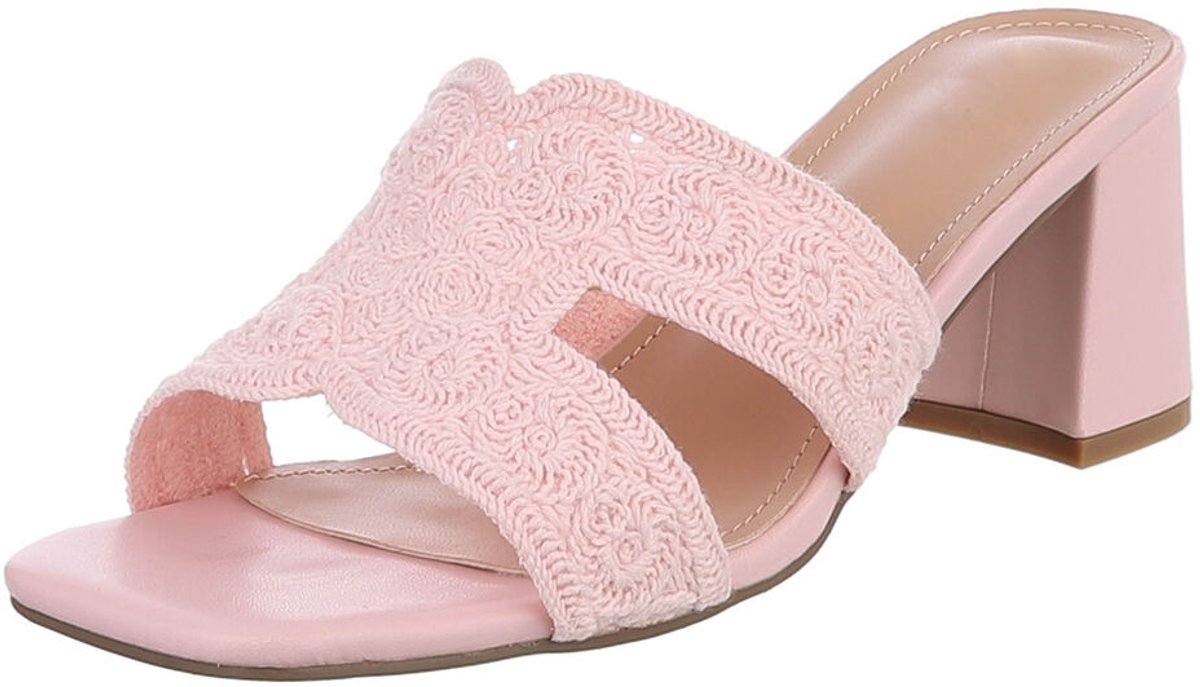 Dames slippers - blokhak - instapmodel Mt:37