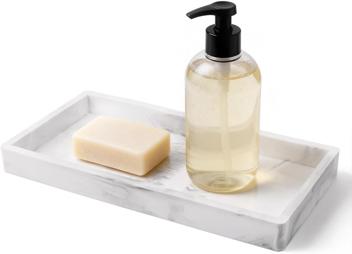Badkamer lade organizer voor sieraden, ringen en cosmetica - siliconen dienblad voor een opgeruimd dressoir en aanrecht, ideaal voor parfum en zeep