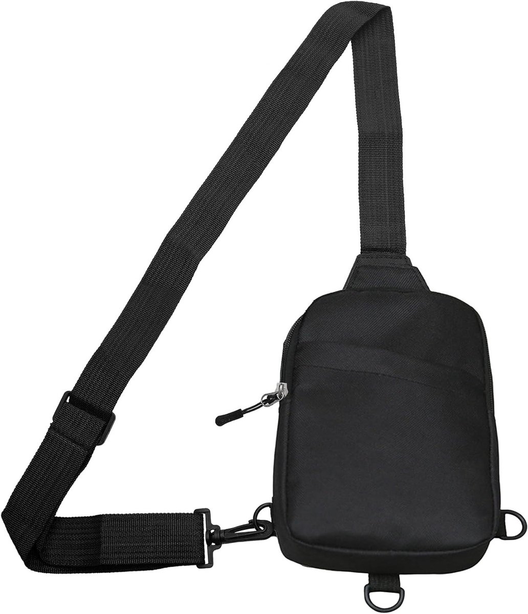Duurzame Waterdichte Schoudertas voor Mannen en Vrouwen, Ideaal voor Outdoor Activiteiten, Compacte Crossbody Rugzak en Heuptas in Zwart
