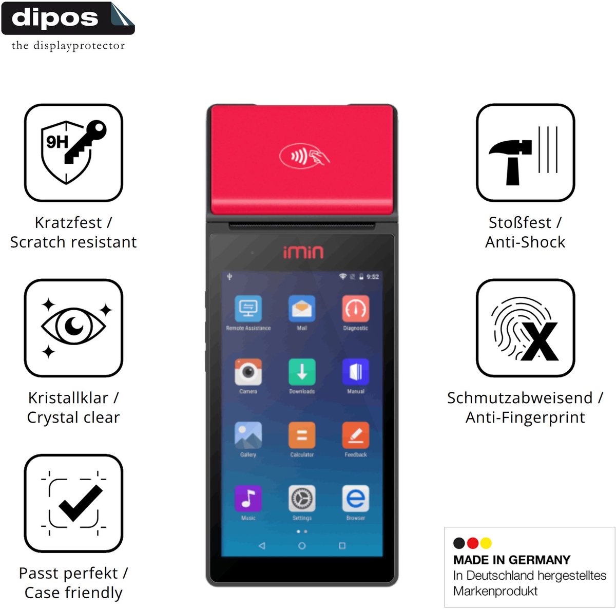dipos – 2x Pantserfolie geschikt voor IMIN M2 / M2 Pro | 9H Screenprotector