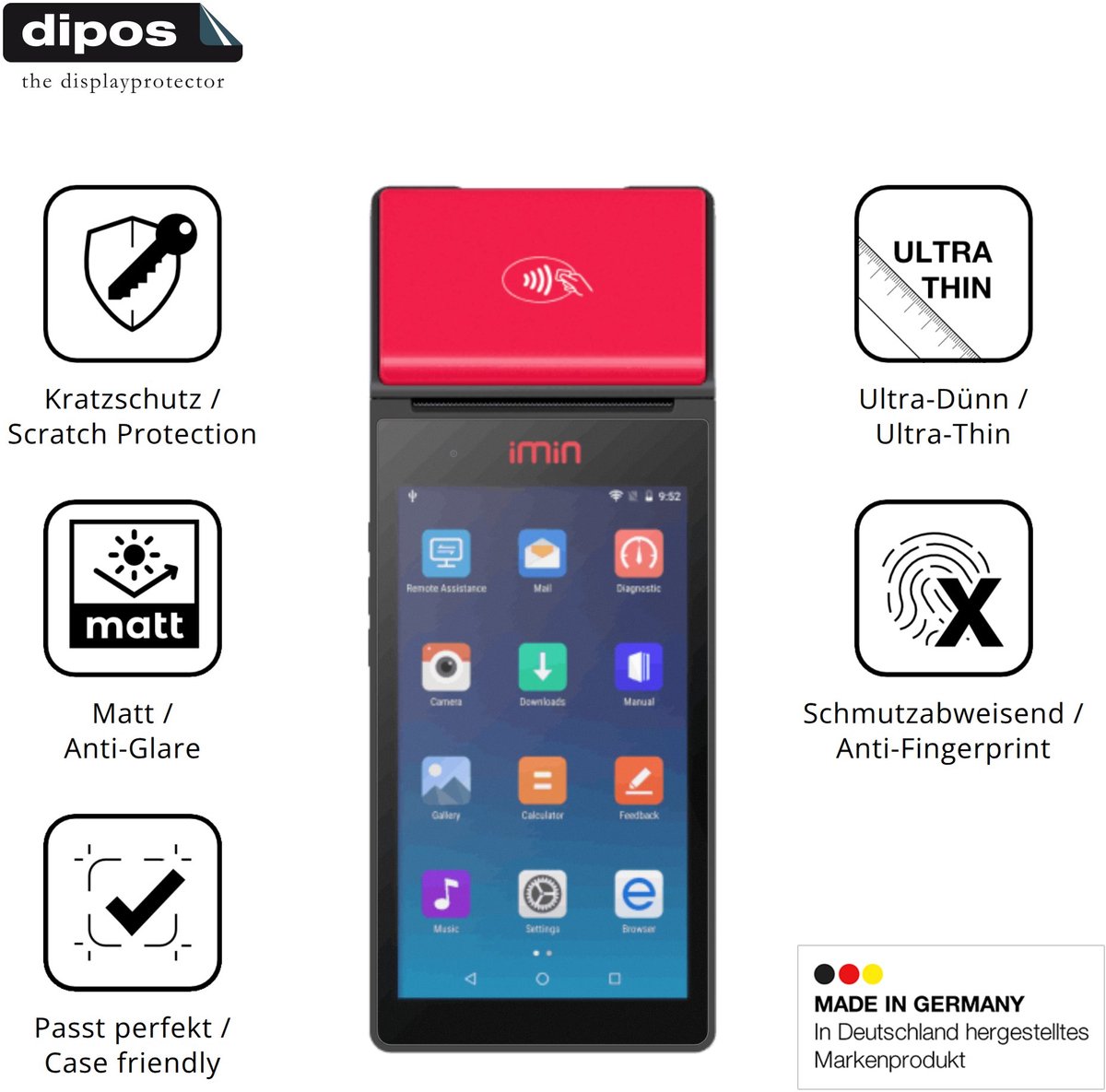 dipos – 4x Matte Beschermfolie geschikt voor IMIN M2 / M2 Pro | Krasbestendige & antireflecterende Screenprotector Ultra-Thin