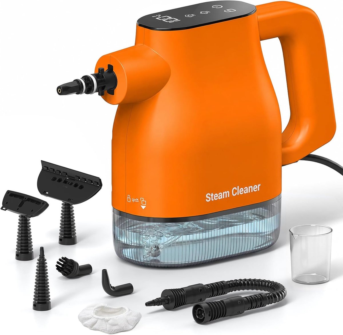 SnelShoppen - Stoomreiniger 1050W Multifunctioneel, Handstoomreiniger met Intelligent Touchscreen, Snelle Opwarming in 10 Seconden, 400ml Waterreservo