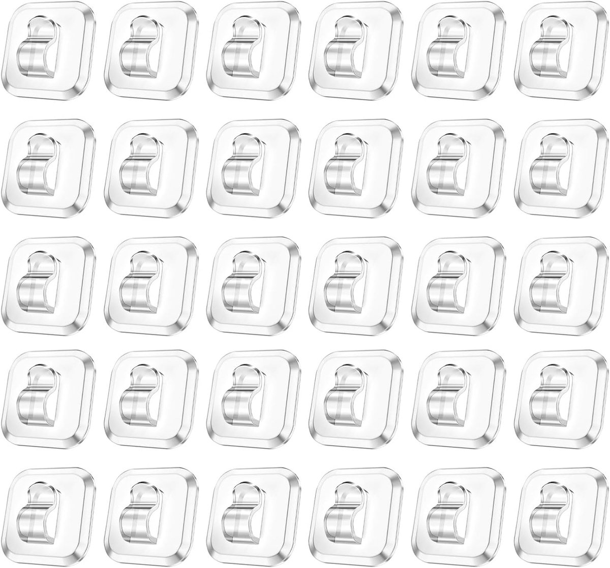 SnelShoppen - Pack van 30 Extra Sterke Transparante Zelfklevende Haken voor Keuken, Badkamer, Kantoor en Balkon - Ideaal voor Glas, Tegels en Hout