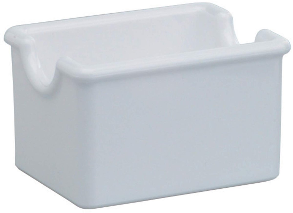 SnelShoppen - Set van 2 Plastic Suikerpotten - Wit - Baraccessoires - Vaatwasserbestendig - Ideaal voor Suikerzakjes Thuis of in de Bar