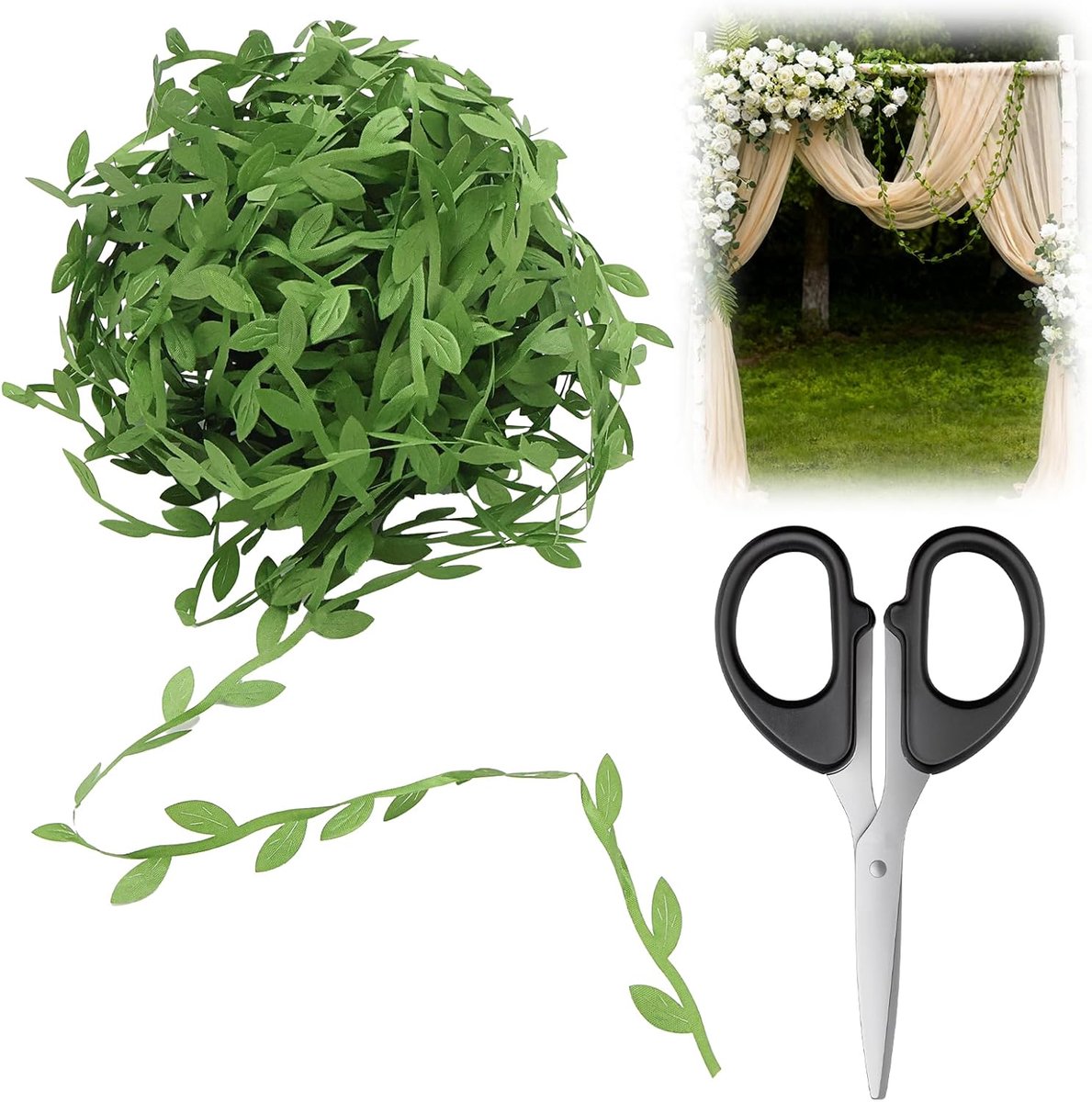 SnelShoppen - Kunstmatige Klimop 20m Slinger met Bladeren - Decoratieve Planten voor Bruiloften, Tuin, Balcon en Kunstzinnige Decoratie - Inclusief Sc
