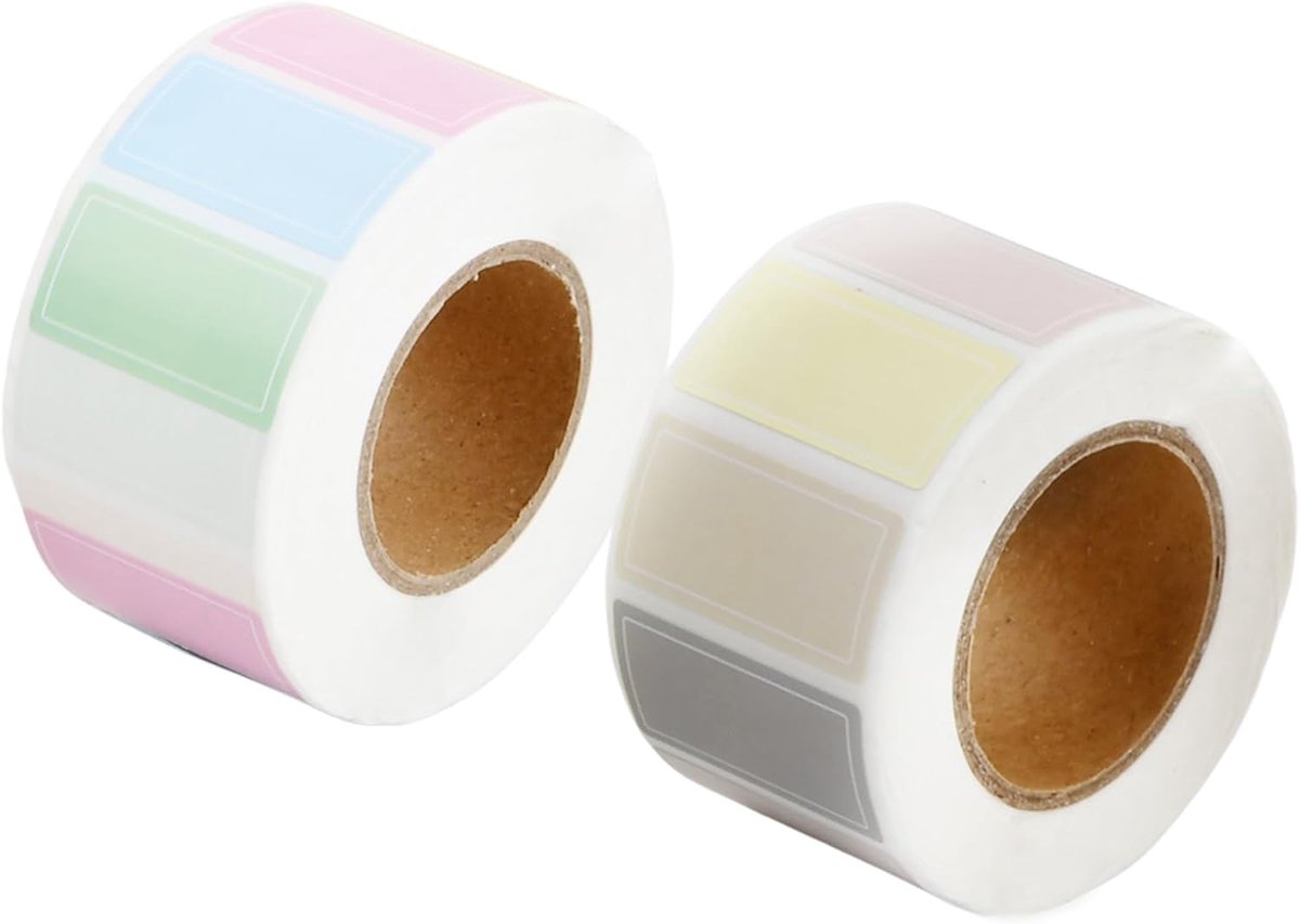 SnelShoppen - 2 Rollen Waterdichte Zelfklevende Labels, 1000 Naamstickers voor Keuken, Kantoor, School, 30x15mm, Duurzaam en Tearable