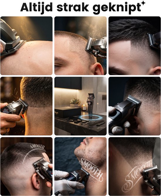 Tondeuse Mannen Hoofdhaar 9100 RPM - Kappersset 20 Delig - Trimmer voor Hoofd & Baard - Haartrimmer Set met Kappersschaar