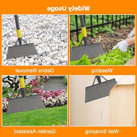 SnelShoppen - Schoonmaakschep Multifunctionele Tuinschopper Zware Klasse, Verstelbare Lange Steel 236 cm, Grote Platte Schep voor Wieden, Schrapen en van Snelshoppen — afbeelding 3
