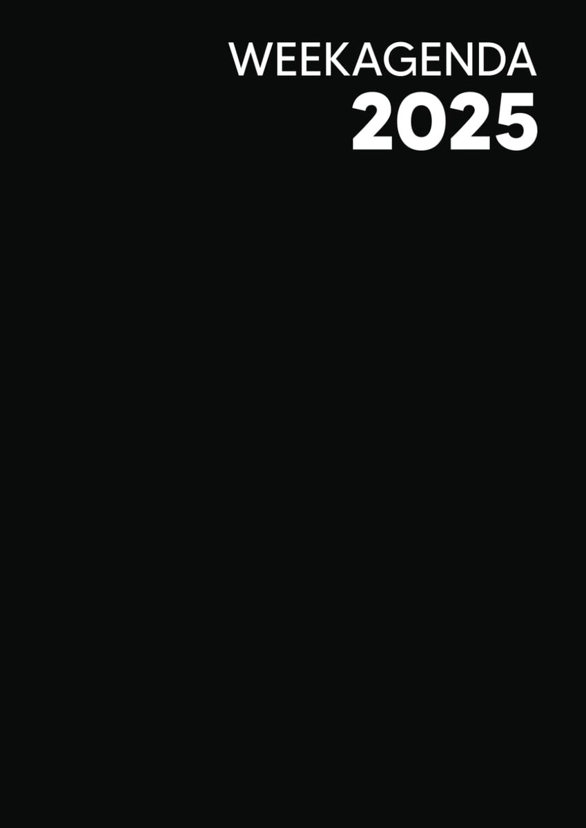 SnelShoppen - Weekagenda 2025 in Groot A4-formaat - Verticale Indeling - Zwart - 1 Week op 2 Pagina's - Perfect voor Planning en Organisatie
