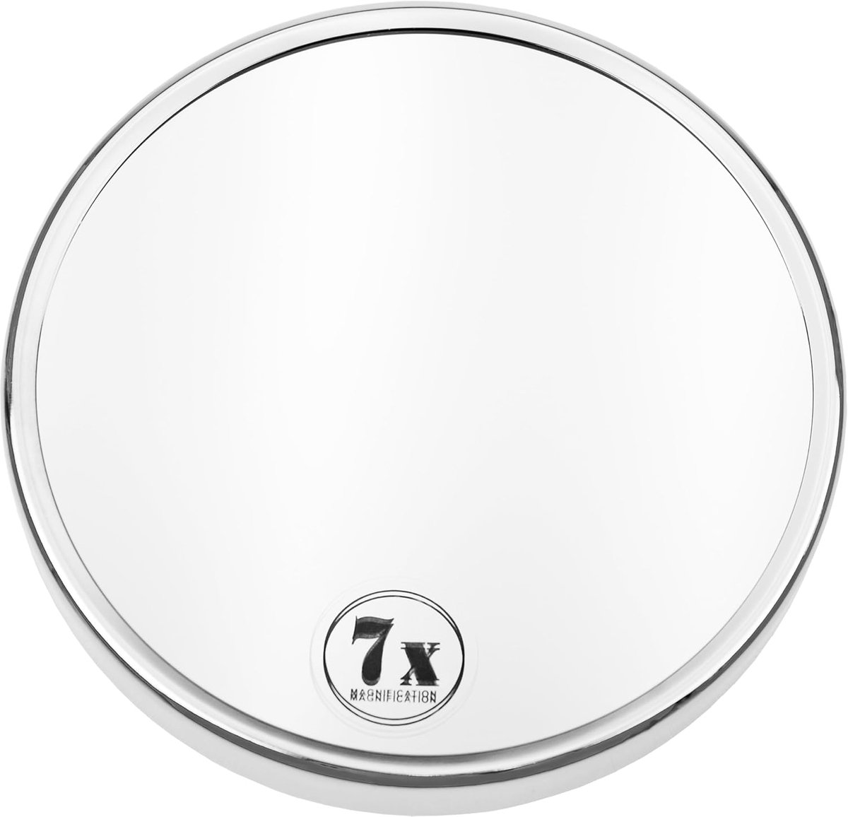 SnelShoppen - Metalen Wandspiegel met Zuignappen 7x Vergroting - Perfect voor Make-up en Scheren - Stabiele Bevestiging - Zilver