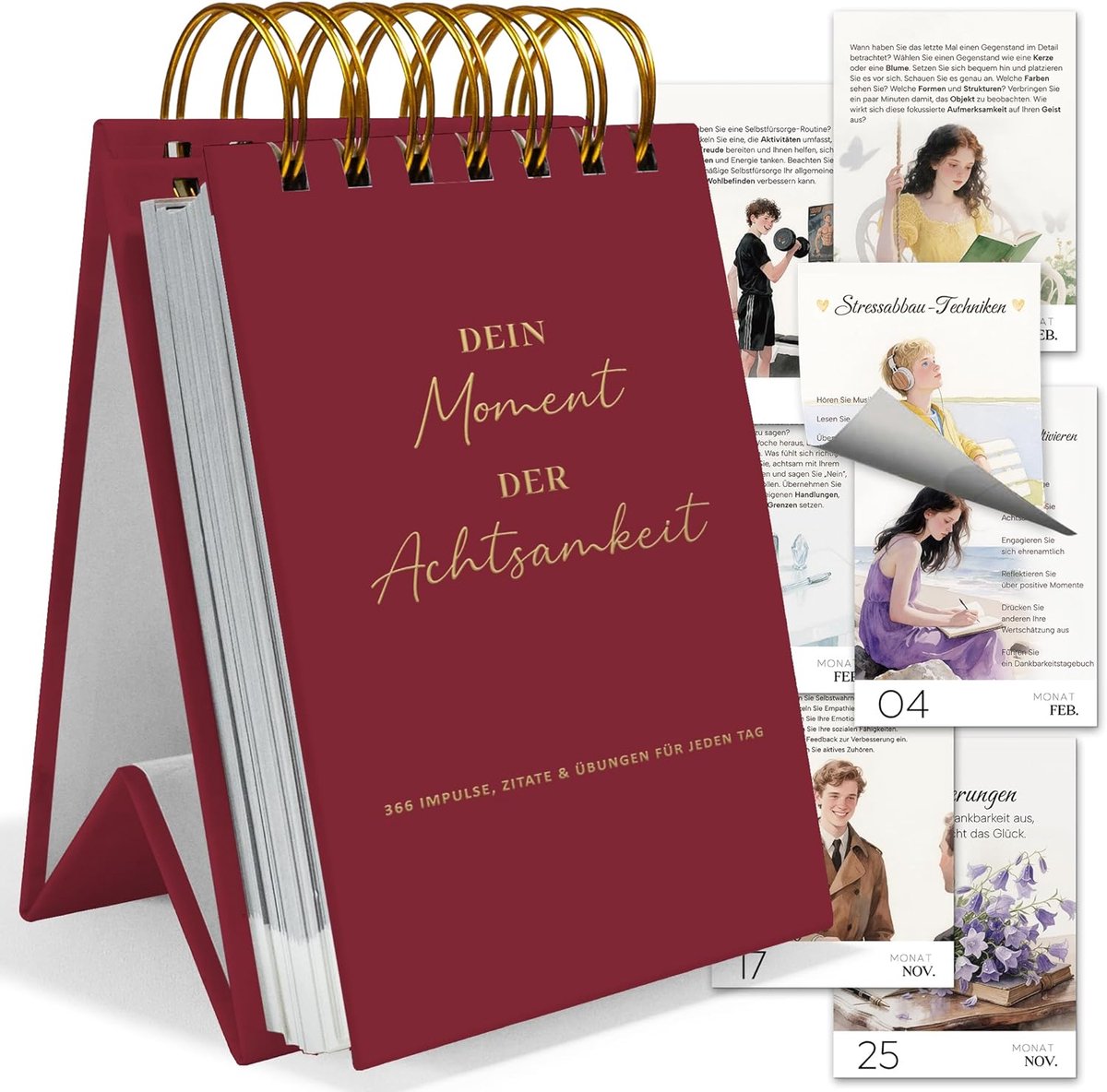 SnelShoppen - BIROYAL Tear Calendar - Luminous Red - Inspirerende Muurkalender voor Dagelijkse Motivatie, 365 Bladzijden, Ideaal voor Thuis, Kantoor e