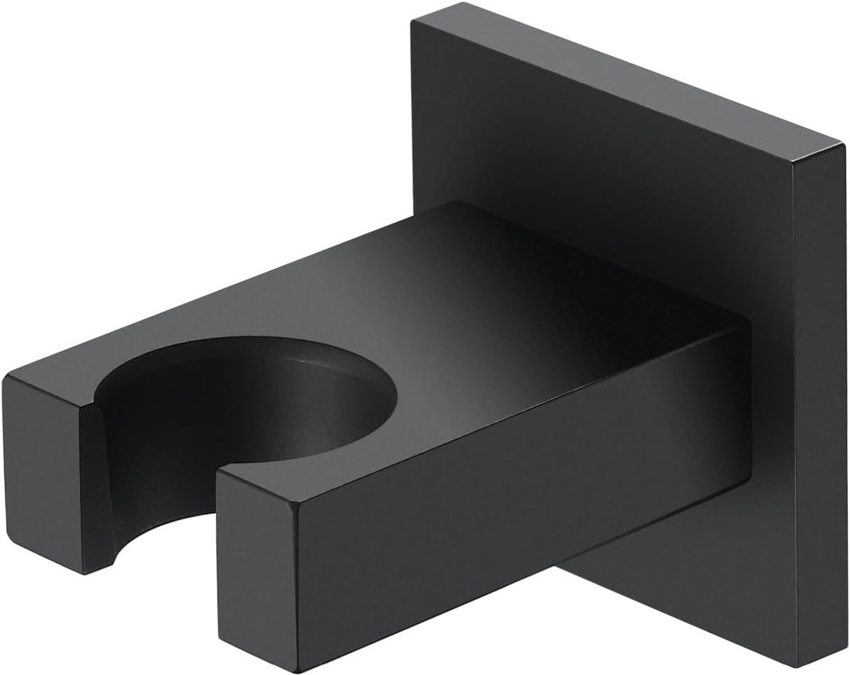 SnelShoppen - Hand Shower Holder voor Douchekop - Zwart, Messing Wandmontage, Vierkante Douchekop Houder - Hoogwaardige Rustbestendige Materiaal - 45x