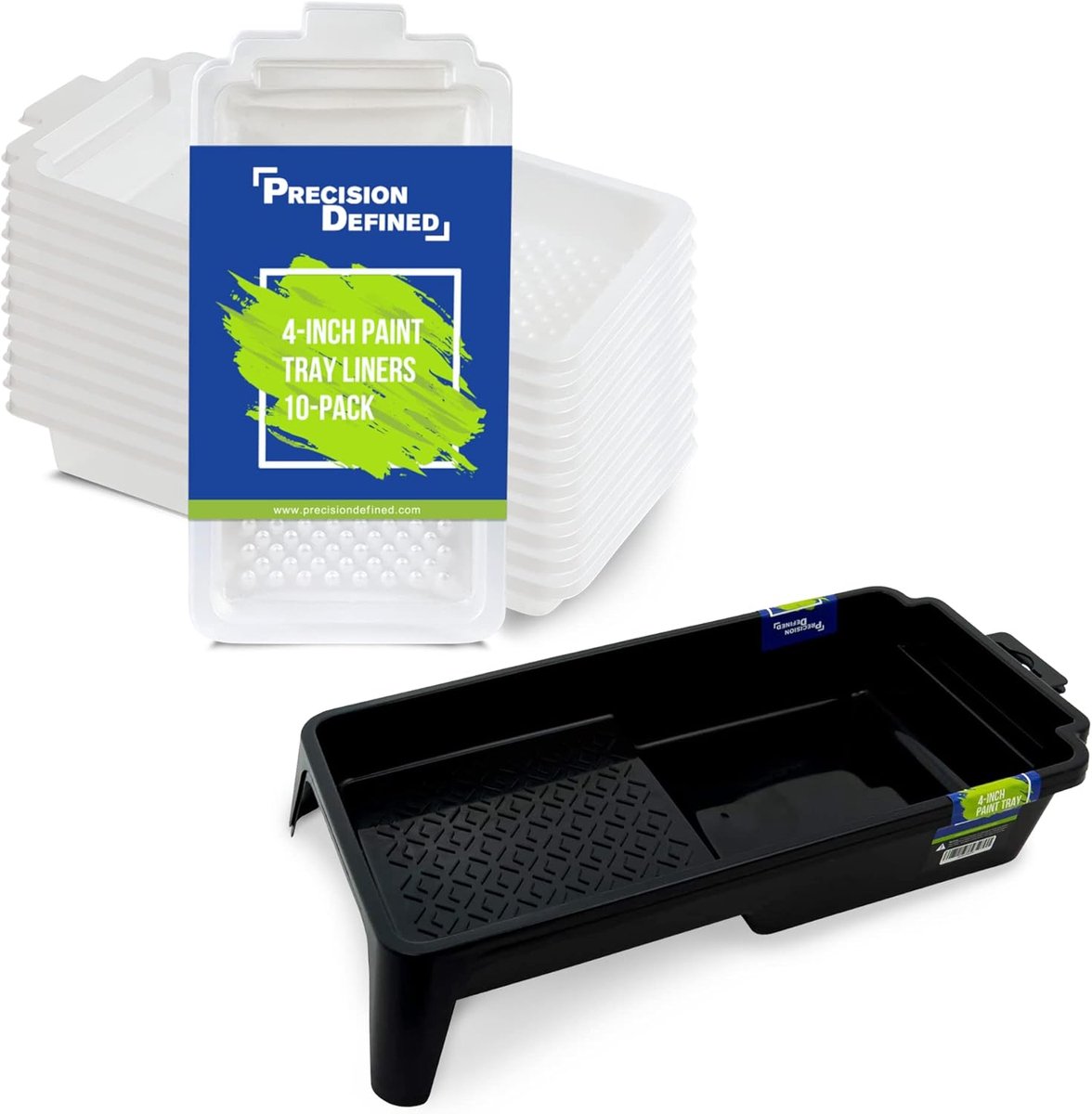 Thijox - Precision Defined Verflade Liner Set - Supreme Verfroller Trays met Diepe Verfzakken en Gestructureerde Rand - Duurzaam Heavy Duty Plastic -