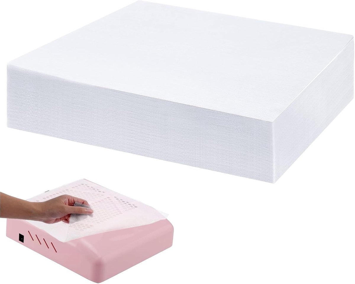 SnelShoppen - Dust Collector Filter Papier voor Nagels, Interchangeable Filter Bladen, Universeel en Snijbaar, 200 Stuks, Wit - Voor Nagelsalon, Spa,