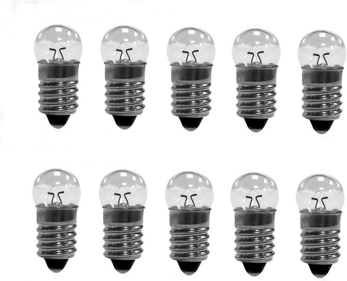 SnelShoppen - 10x E10 6V 0.3A Warm White Lichtbulb Miniatuur Schroef Fitting - Perfect voor Fakkels, Camping, Tuin, Keuken - 3000K - 30LM