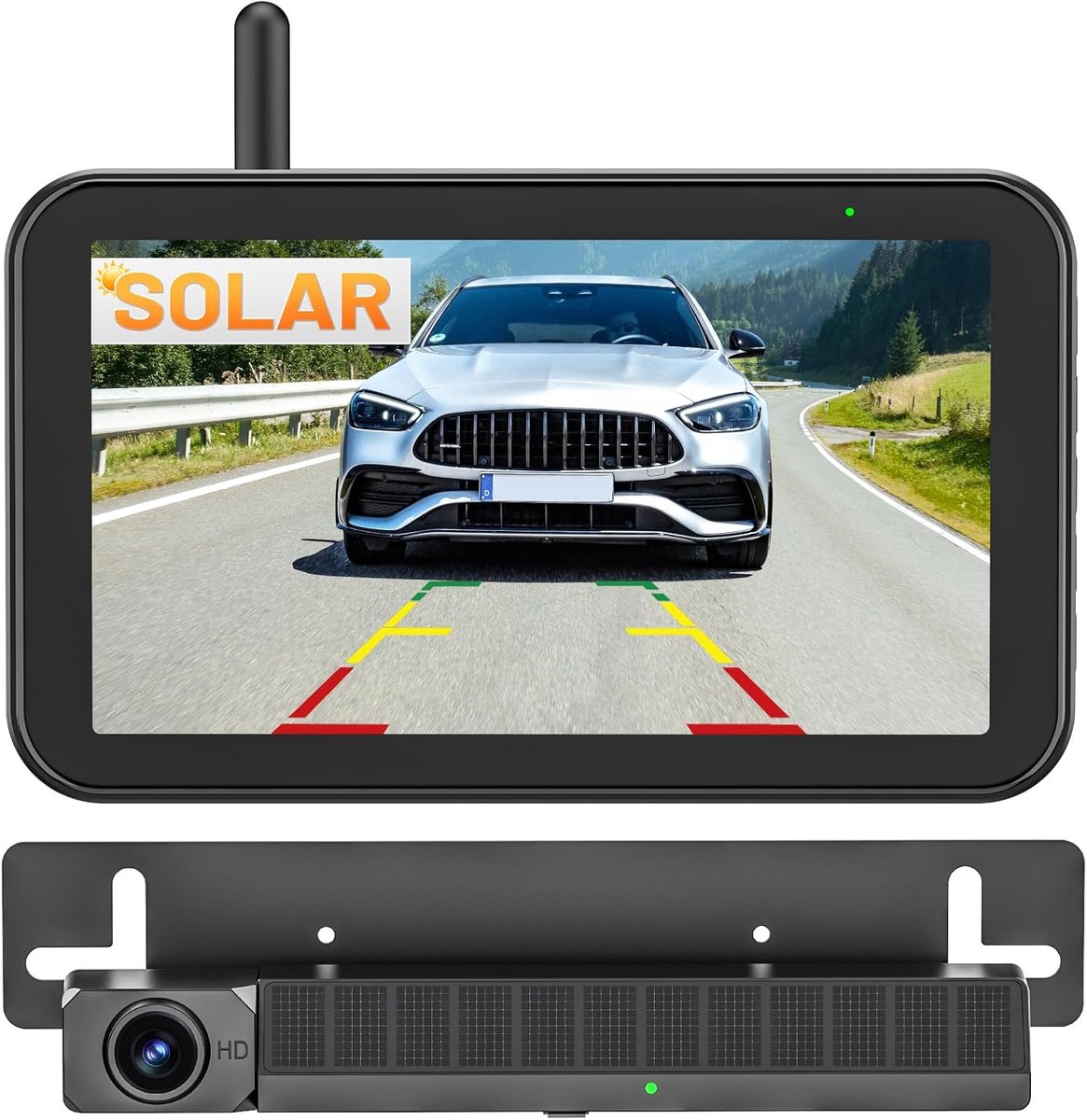 SnelShoppen - Draadloze Achteruitrijcamera Set, 5 Inch Digitale Monitor, 1080P Beeldkwaliteit, Inclusief Draadloze Transmitter, IP66 Waterdichte Camer