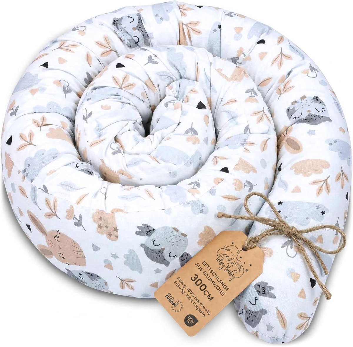 SnelShoppen - Side Sleeper Pillow Body Pillow 300 cm - Katoenen Lang Slaapkussen Nekrol - Decoratie voor Kinderkamer - Oeko-Tex Uilen