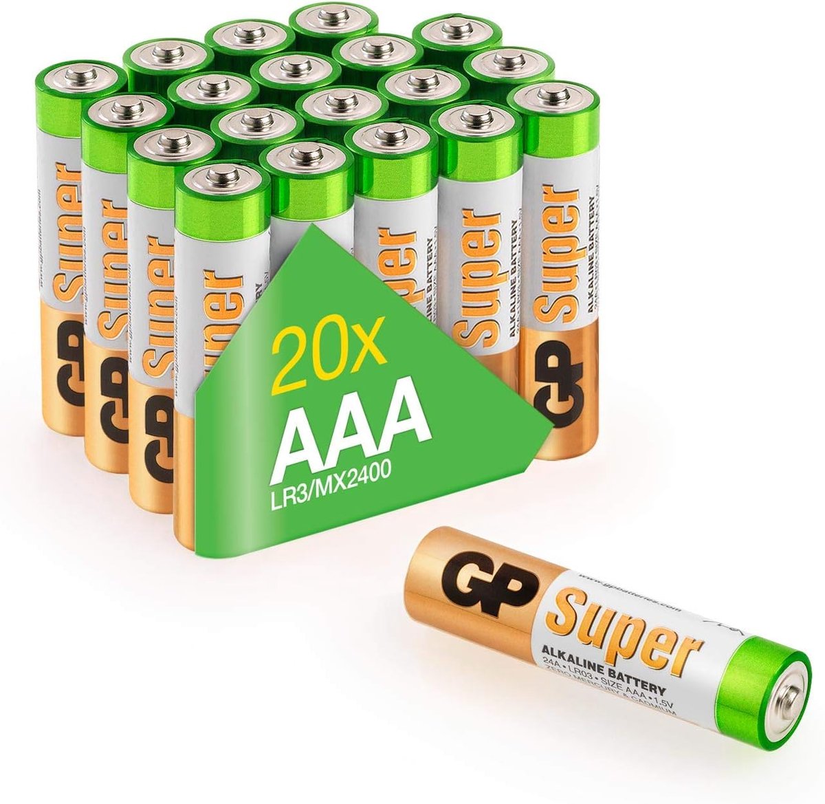 SnelShoppen - AAA 1.5V Super Alkaline Micro Batterijen met G-TECH Technologie | 20 Stuks Longlife Levensduur | Geschikt voor Afstandsbediening, Speelg