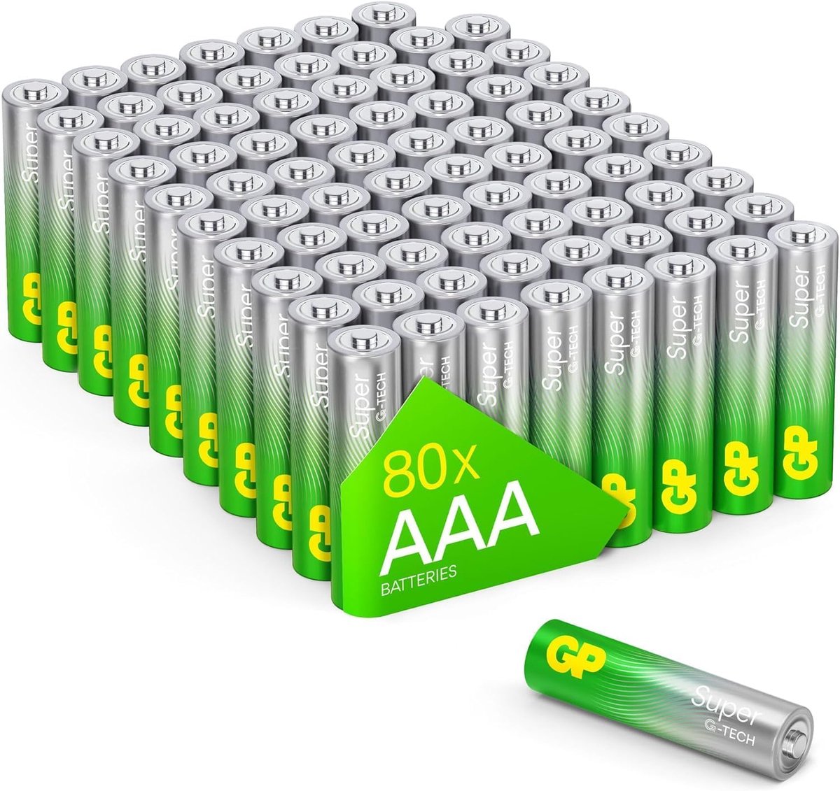 SnelShoppen - AAA Batterijen Micro 1.5V Super Alkaline Technologie - 80 Stuks - Geschikt voor Afstandsbediening, Camera, Speelgoed, Klokken, LED Verli
