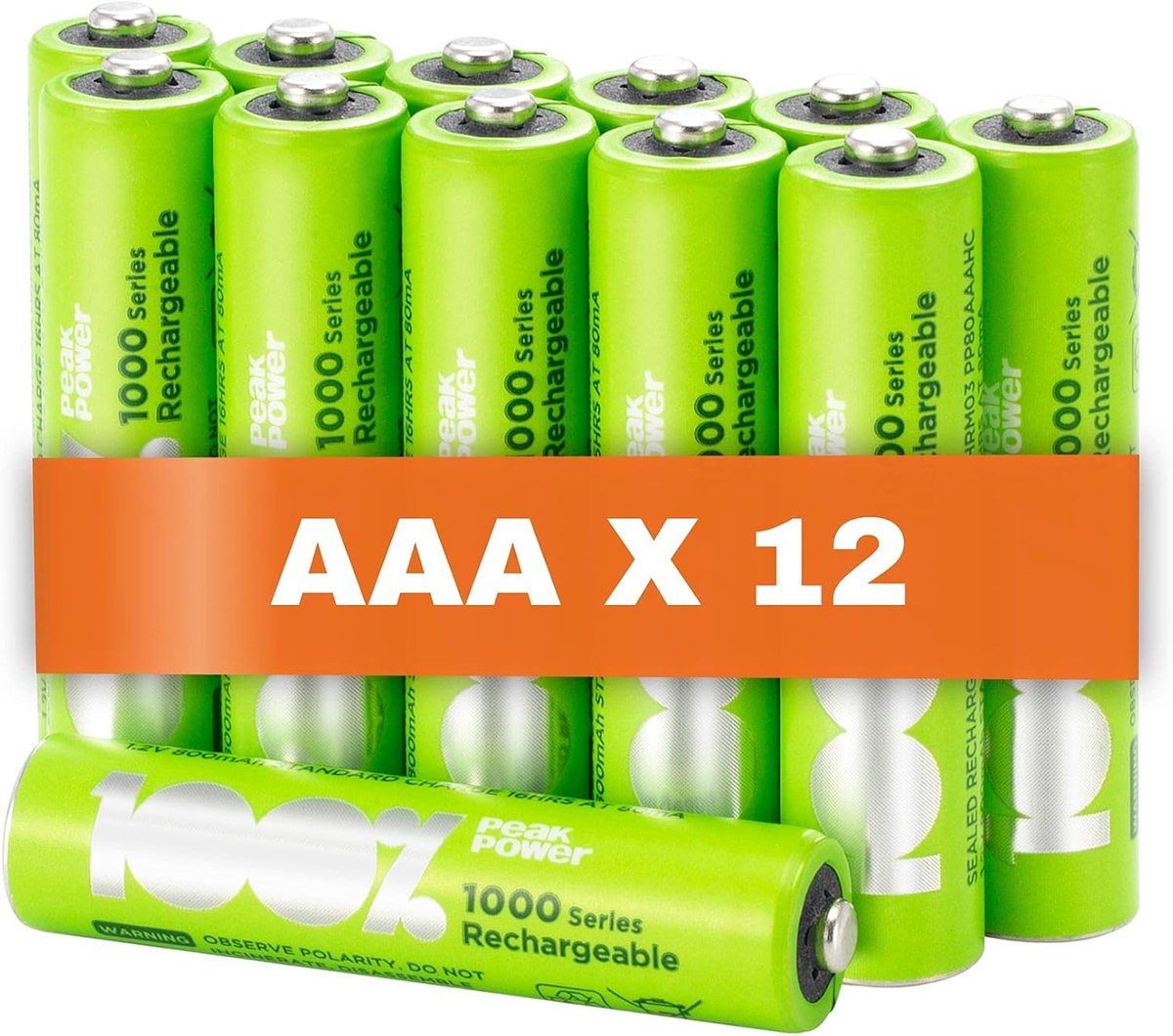 SnelShoppen - 100% Oplaadbare AAA Batterijen | NiMH 1,2V | Laag zelfontlading, Vooraf opgeladen, 800mAh | 12 Stuks Ideaal voor Huishoudelijk Gebruik