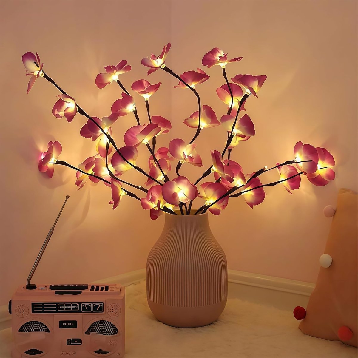 SnelShoppen - Esoes LED Lights Branches, LED Tree Lights, Decoratieve Takkenverlichting voor Thuis en Kantoor, 73 cm Hoog, Flexibele Roestvrijstalen T