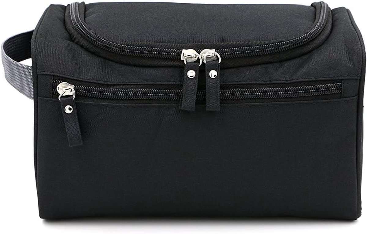 SnelShoppen - Toilettas Hanger voor Mannen - Vierkante Reistas met Haak - Organizer voor Gym, Zaken en Vakantie - Zwart - 25x13x14 cm
