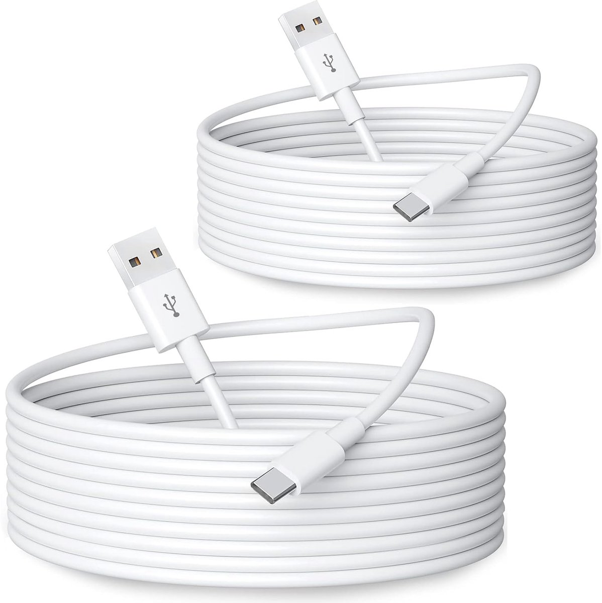 SnelShoppen - 2PCS 3m USB C Power Extension Kabel voor Beveiligingscamera's en USB C Apparaten, Duurzaam USB A naar USB C Oplaad- en Gegevenskabel - W