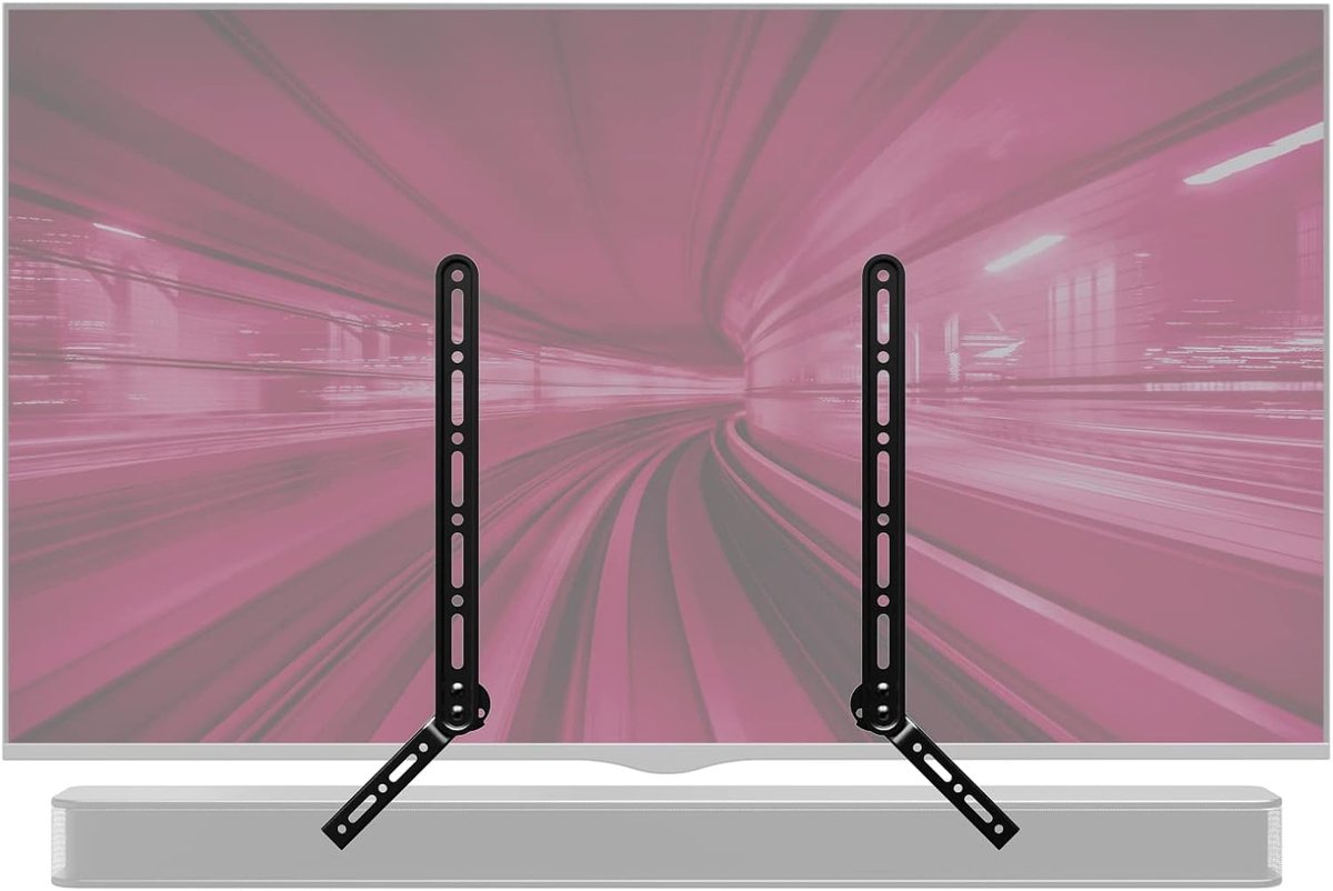 SnelShoppen - Soundbar Beugel voor Boven of Onder TV Montage, Verstelbare 3-Hoeken Uitschuifarm, Geschikt voor 23 tot 65 Inch LCD LED TV's, Maximaal 1