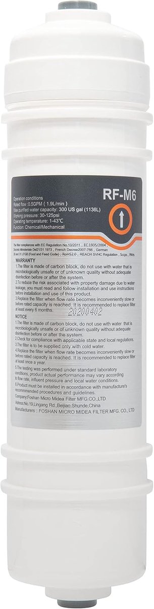 SnelShoppen - RF-M6 Waterfilter | Externe Koelkastfilter, Geschikt voor Side by Side Koelkasten, Snelle Aansluiting, Ideaal voor Thuisgebruik