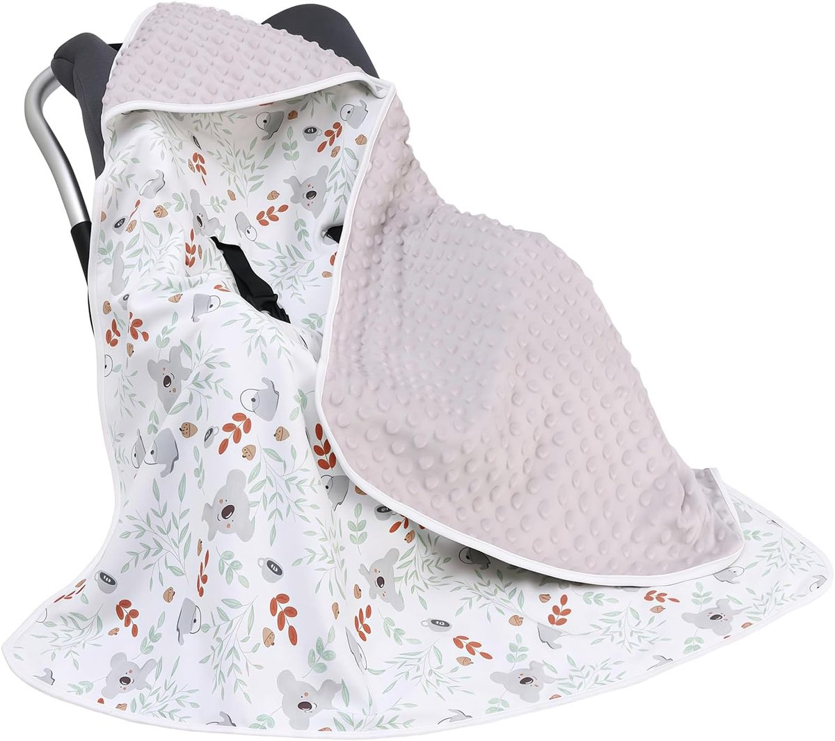 SnelShoppen - 90 x 90 cm Baby Wrap Blanket - Dubbelzijdige Katoenen Deken voor Kinderwagen, Autostoel en Babyweegschaal - Comfortabel en Ademend voor