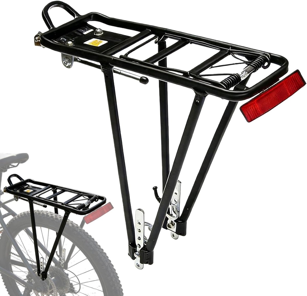 SnelShoppen - Fietsendrager Pannier Rack Verstelbaar voor 26-29 Inch Fietsen, Universele Achterdrager met Reflector, Robuuste Aluminium Luchtvaartkwal