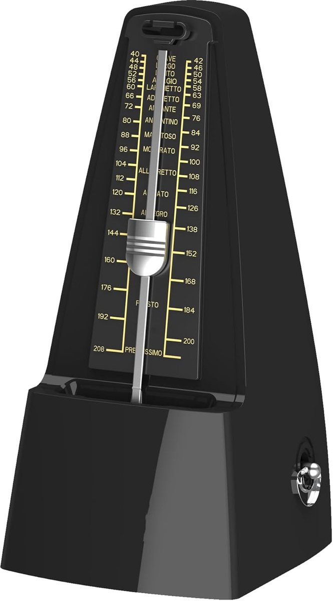 Thijox - Mechanische Metronoom met Accentbel - Nauwkeurige Klok - Klassiek Uiterlijk - Geschikt voor Piano, Gitaar, Drums, Saxofoon - Zwart, Paars, Ro