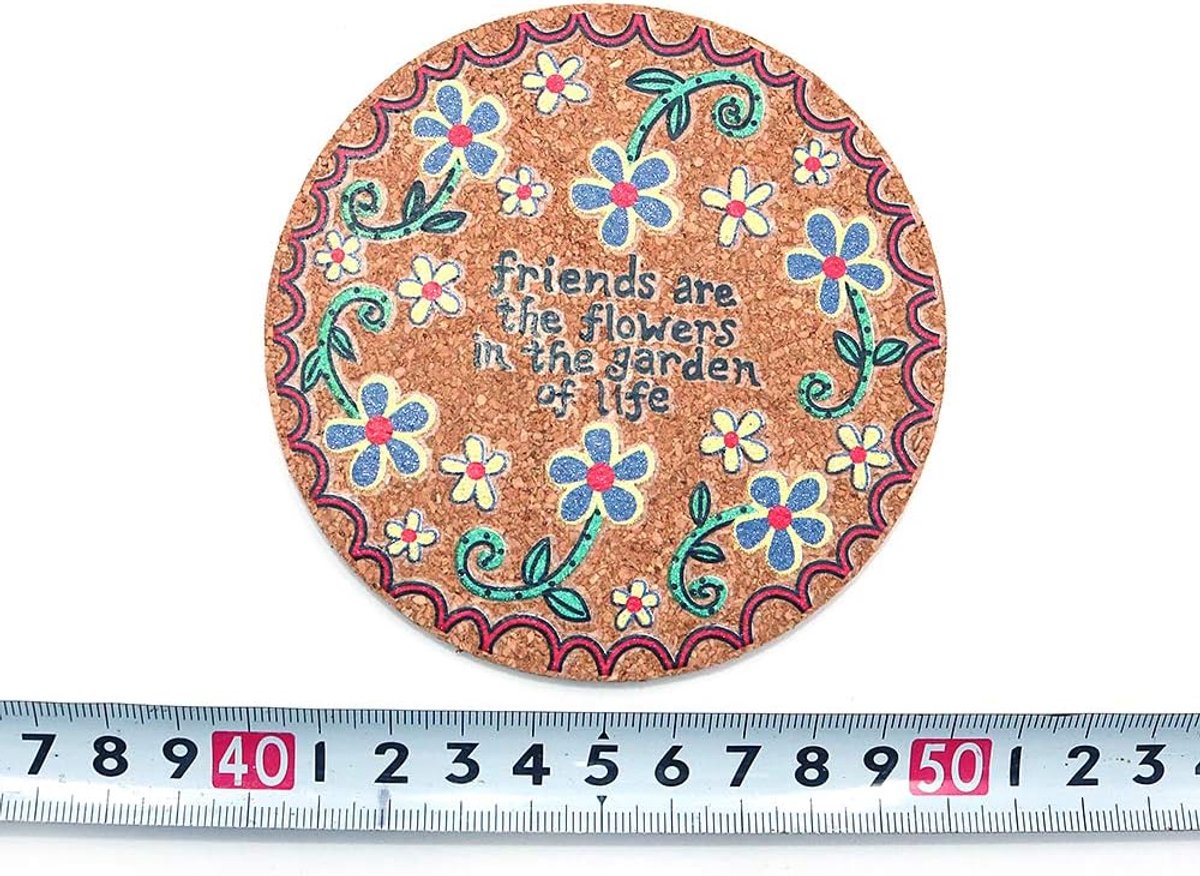 SnelShoppen - 4 Pack Kurken Rond Coasters 4 Inch - Herbruikbare Onderzetters voor Drankjes - Vochtabsorberend en Warmtebestendig - Perfect voor Thuis,