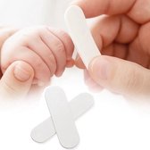 Baby Nagelvijl Set (4 Stuks) – Zachte Nagelvijltjes voor Baby's – Veilig Nagels Vijlen – Voor Vinger- & Teennagels – Wit – 5 x 1,3 cm