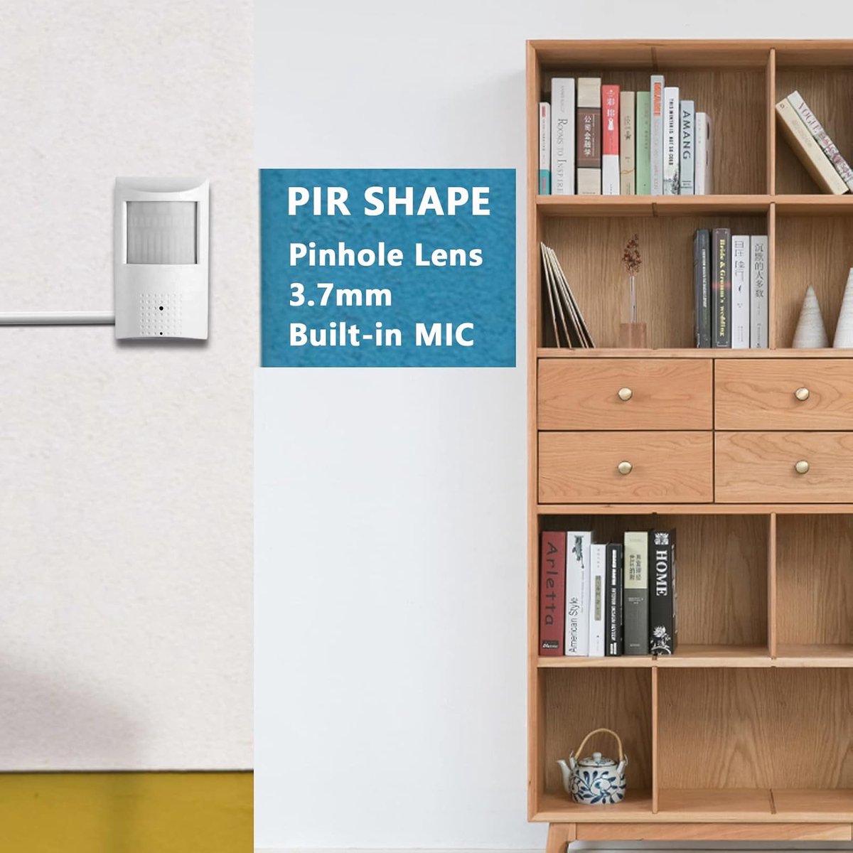 SnelShoppen - WiTi IP Camera POE 1080P Full HD 2MP Pinhole Lens, PIR Beveiligingscamera met Microfoon en Infrarood LED's voor NVR Systemen
