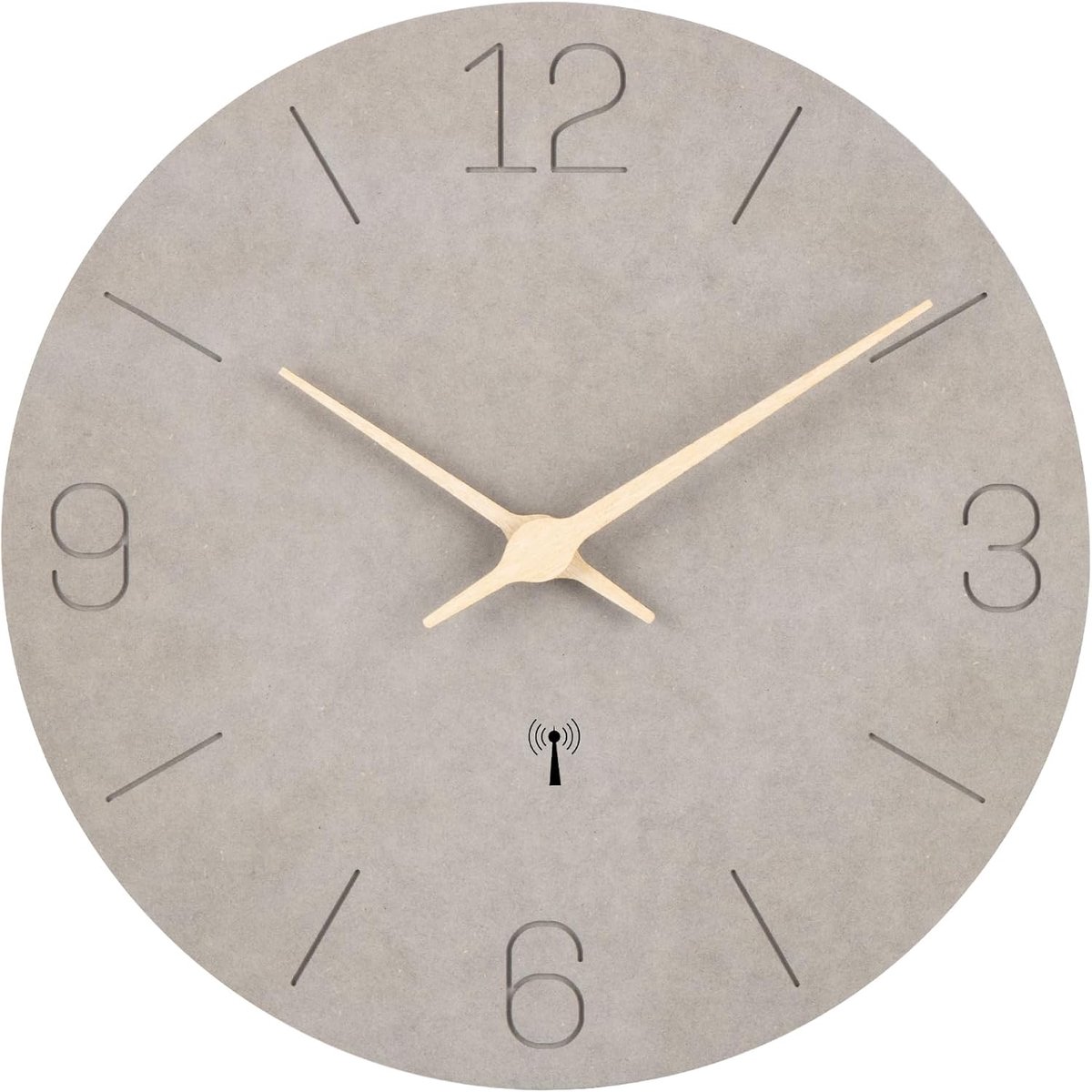 Thijox - Radiogestuurde Wandklok 30 cm - Geruisloos Kwarts - MDF Hout - Eenvoudig Af te Lezen - Ideaal voor Keuken, Slaapkamer, Kantoor en School