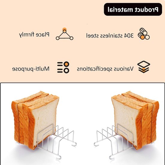 Stainless Steel Toast Rack Set voor 8 Sneetjes Brood - Ideaal voor Air Fryer en Bakkerij Accessoires, Perfect voor Keuken en DIY Creaties — afbeelding 2