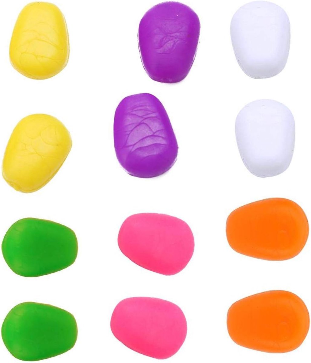 SnelShoppen - 60pcs Vissersaas Soft Topwater Lure Carp Fishing Corn - Drijvende Kunstmatige Pop Up Aas in 6 Kleuren (Geel, Paars, Wit, Groen, Roze, Or
